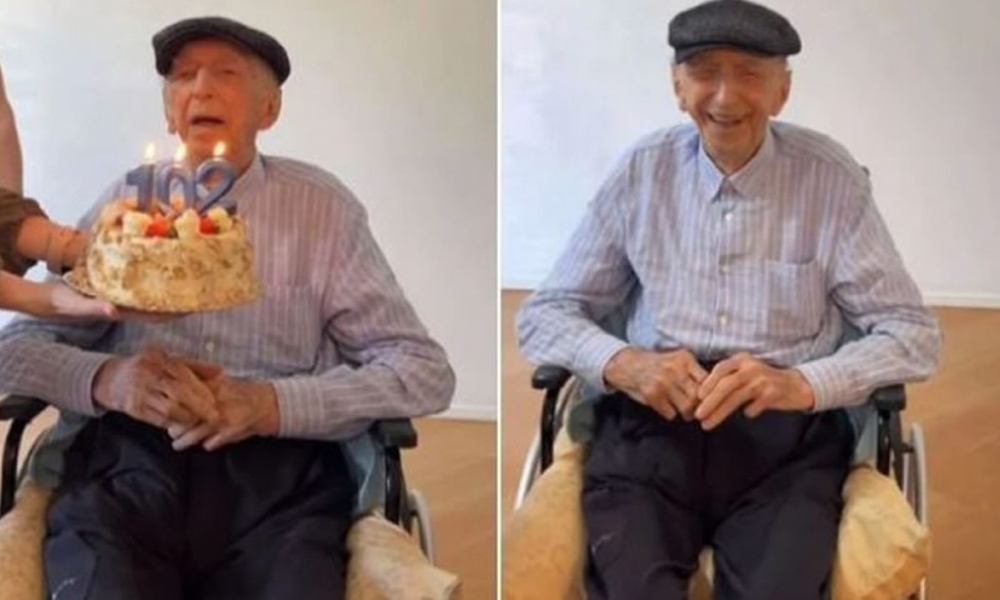 Funcionário com recorde mundial pelo tempo na mesma empresa ganha festa surpresa aos 102 anos