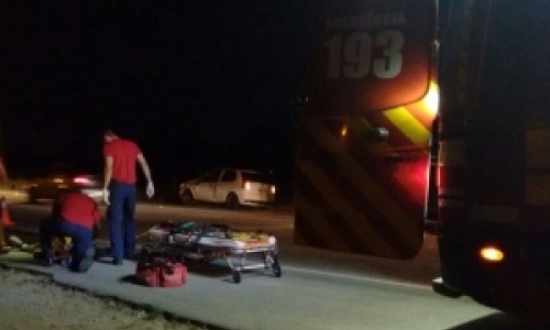 Motociclista fica ferido após acidente de trânsito na SC-410