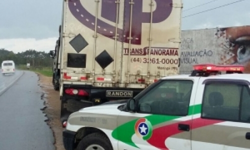 Caminhão furtado no Paraná é recuperado horas depois em Canelinha