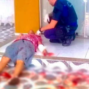 Homem sofre ferimento grave em cemitério e é socorrido após perder muito sangue