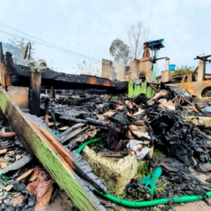 FOTOS - Veja como ficou a casa atingida por um incêndio em Tijucas