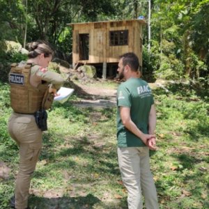 Imóvel de madeira montado em área irregular é embargado