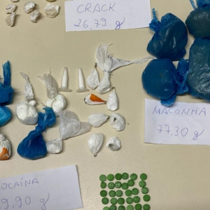 Sacola com drogas e arma falsa é encontrada às margens de rio