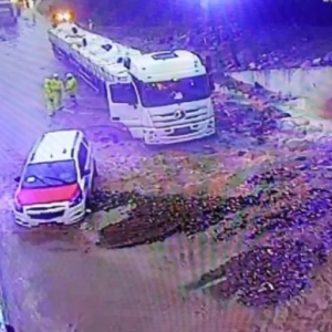 Túnel do Morro do Boi é interditado após forte chuva e filas chegam em Tijucas