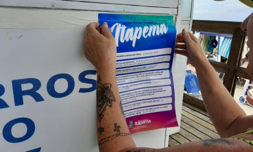 BOA CONVIVÊNCIA: Praias têm placas com normativas para uso da faixa de areia