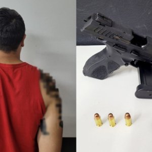 Embriagado em bar, homem é preso por portar arma de fogo