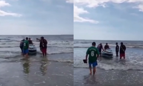Pescadores indignados, enquadram piloto de jet-ski por ultrapassar limite de pesca da tainha