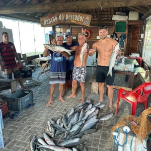 Elas apareceram: pescadores capturam mais de 80 tainhas na Meia Praia 