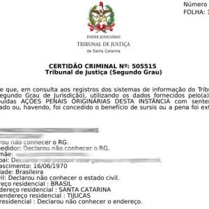 Empresa que contratou vigia comprova ter consultado nome do funcionário