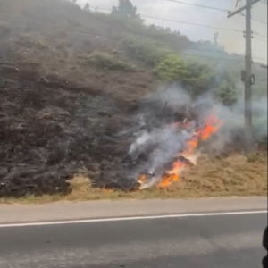 Fogo em mata preocupa motoristas que trafegam pela SC 410