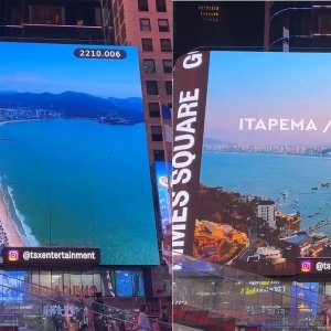 Itapema brilha com imagens na Times Square de Nova York