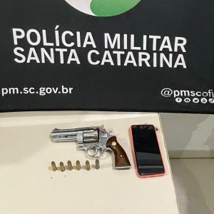 Homem é detido com arma de calibre restrito; PM descobre mandado para outros crimes