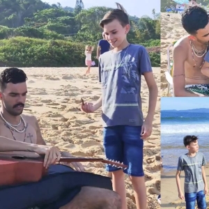 Menino de Itapema realiza sonho e canta ao lado de seu ídolo, Luan Pereira, em encontro na praia de BC