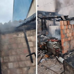 Incêndio consome casa, borracharia e paiol durante madrugada em Tijucas