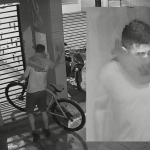 Bicicleta é furtada em Tijucas; ação do criminoso é registrada por câmeras de segurança