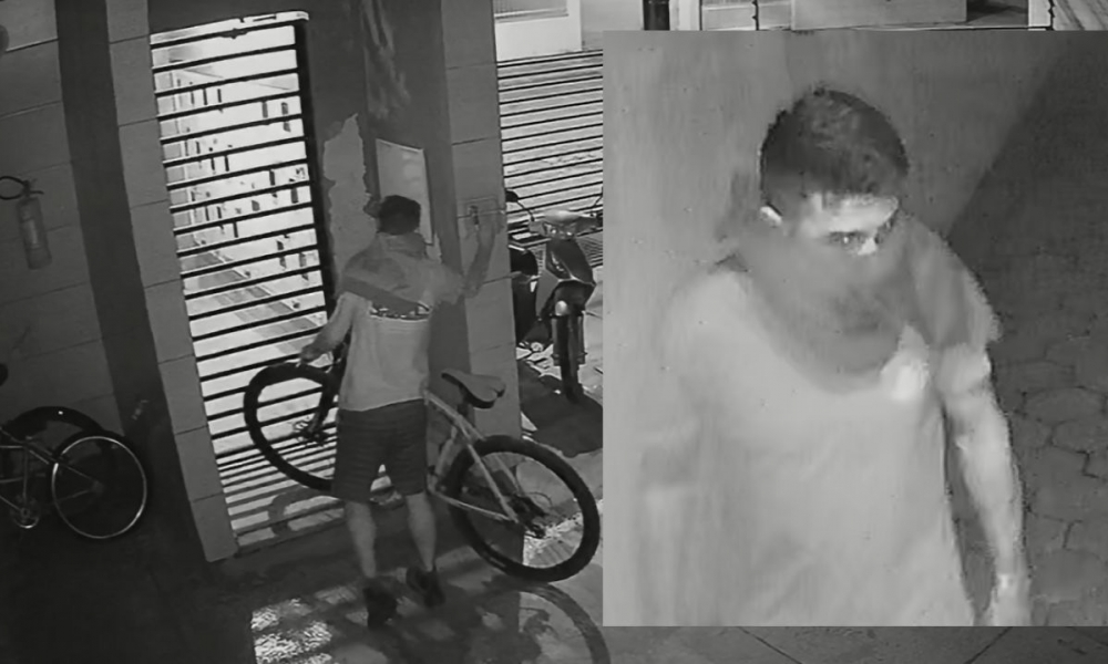 Bicicleta é furtada em Tijucas; ação do criminoso é registrada por câmeras de segurança