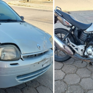 Jovem motociclista fica ferido em colisão com carro em São João Batista