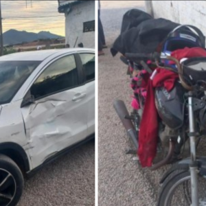 Colisão entre motocicleta e carro deixa três feridos na SC-410; Duas vítimas graves