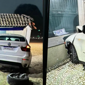 Motorista embriagado bate carro de luxo contra quiosque de praia e tenta fugir