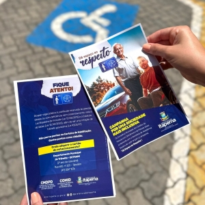 Campanha reforça respeito às vagas especiais em estacionamentos em Itapema