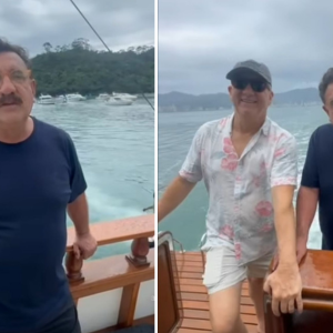 Apresentador Ratinho do SBT visita região e elogia praia do Caixa D’aço