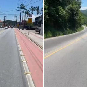Morador de Bombinhas registra trânsito fluindo normalmente em vídeo e aponta fila apenas no Perequê