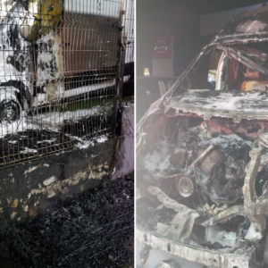 Van é destruída por incêndio; Fogo em colchão se alastrou para veículo