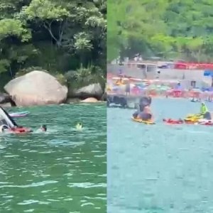 Lancha afunda em Balneário Camboriú com sete pessoas a bordo