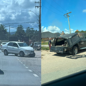 Acidente na SC-410 envolve dois veículos e causa congestionamento em Tijucas