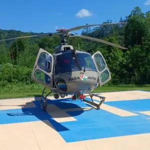 Acidente com serra elétrica: homem é levado de helicóptero ao Hospital Regional