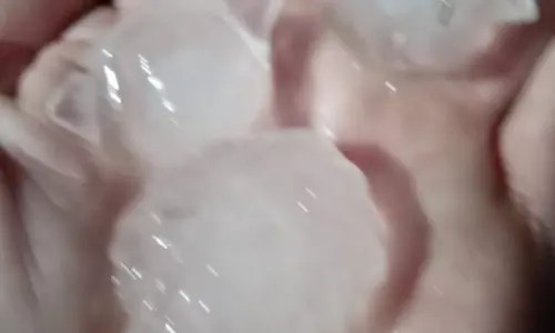 Chuva de granizo atinge São João Batista e Major Gercino na madrugada deste domingo