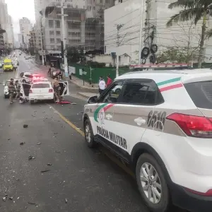 Perseguição policial termina com acidente e ferido na divisa entre Porto Belo e Itapema