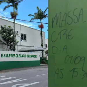 Frase com ameaça de massacre é encontrada em escola de Itapema