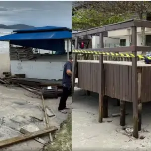 Sete cidades de Santa Catarina  emergência após maré alta e ventos fortes