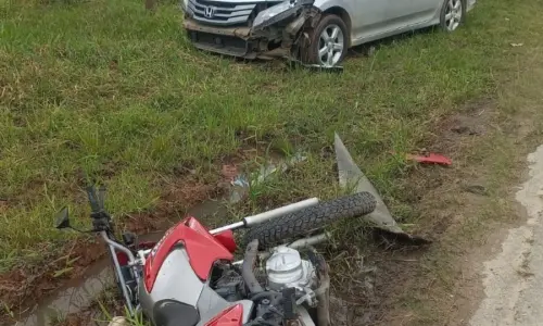 Motociclista fica ferido em acidente na SC-410 em São João Batista