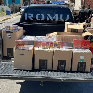6 mil maços de cigarros e produtos irregulares são apreendidos em área de invasão
