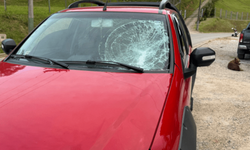 Menor de idade fica ferido após colisão frontal com camionete 