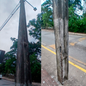 ⚠️ Poste rachado com risco de queda preocupa moradores da região 