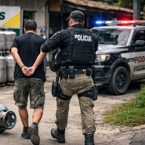 Tentativa de furto de gás em Tijucas termina com prisão