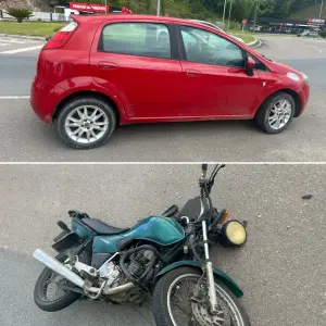 Colisão na SC-410 deixa motociclista gravemente ferido