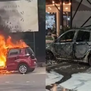 Dois carros pegam fogo em menos de 24 horas e ficam destruídos