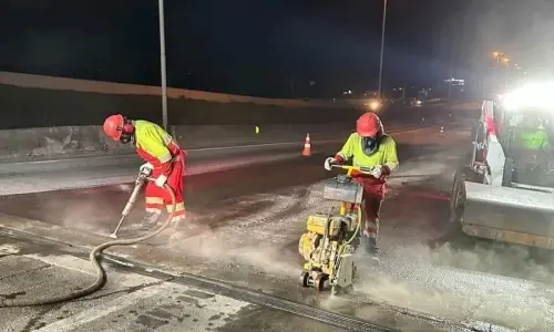 Obras de pavimentação restringem faixas da BR-101 na noite desta quinta-feira