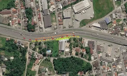 BR-101 tem bloqueio noturno em Biguaçu para obras de terraplenagem