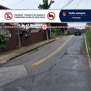 Morro de Zimbros terá trecho fechado na terça-feira para obras de segurança viária em Porto Belo