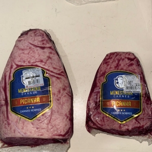 PM identificou o homem após descrição repassada pelas forças de segurança; carnes avaliadas em R$ 268,52 foram recuperadas