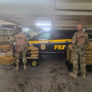 Meia tonelada de maconha é encontrada dentro de veículo transportado por guincho
