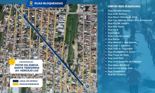 Desfile Cívico irá gerar alterações no trânsito de Tijucas; 20 ruas serão interditadas