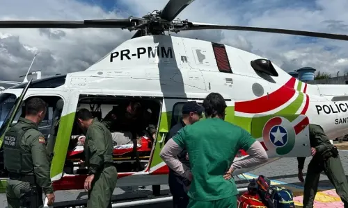 ÁGUIA | Homem passa mal durante trabalho e é transferido de Canelinha para Brusque