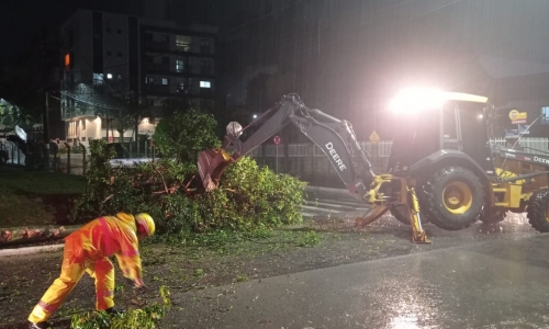 Fortes chuvas provocam duas ocorrências durante a madrugada em BC
