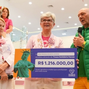 Rede Feminina recebe mais de R$ 1,2 milhão da Havan para ações contra o câncer